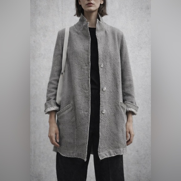LDB Jackets & Blazers - LOFT - Minimalist Raw-Edge Designer Coat | Independent Atelier | Grey